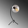 Opviq Yay - 5015 Lámpara de Mesa Negra con Tapa de Cristal